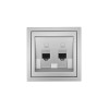 Розетка 2-мест. компьютерная СП ZIMA IP20 сер. матов. LEZARD 704-7488-141
