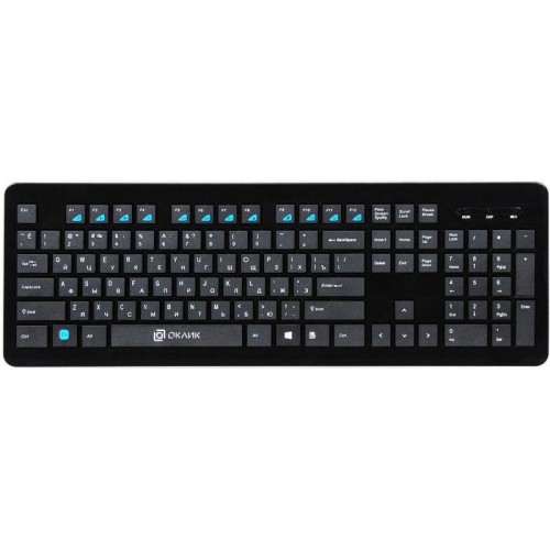 Клавиатура 870S черн. USB беспроводная slim Multimedia KB-406W ОКЛИК 368218