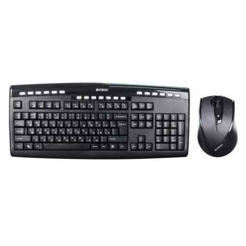 Комплект клавиатура+мышь 9200F клавиатура черн. мышь черн. USB 2.0 беспроводная Multimedia 9200F A4T
