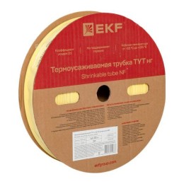 Трубка термоусадочная ТУТ нг 30/15 желт. (уп.50м) EKF tut-30-y