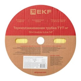 Трубка термоусадочная ТУТ нг 30/15 желт. (уп.50м) EKF tut-30-y