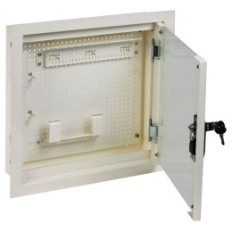 Шкаф LINEA R мультимедиа 3 ком. 400х400мм стекл. бел. RAL9016 ITK LR16-4H41-G-FR3