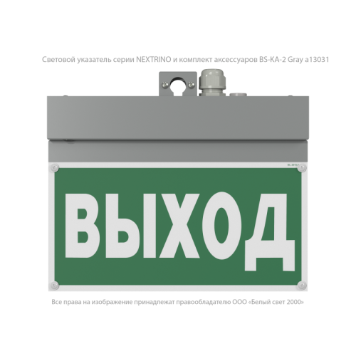 Оповещатель пожарный световой BS-NEXTRINO-10-F1-12 Gray Белый свет a24784