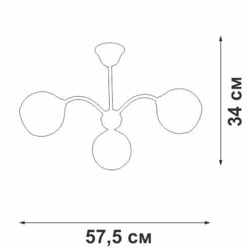 Люстра V3929-0/3PL 3хE27 макс. 40Вт плафон ПП Vitaluce V3929-0/3PL