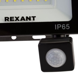 Прожектор светодиодный 50Вт 200-260В IP44 4000лм 6500К хол. бел. с датчиком движения Rexant 605-009
