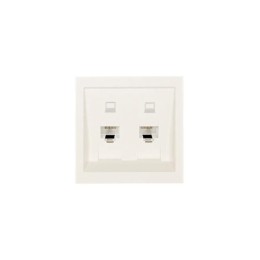 Розетка 2-мест. компьютерная СП ZIMA IP20 слон. кость LEZARD 704-9088-141