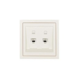 Розетка 2-мест. компьютерная СП ZIMA IP20 слон. кость LEZARD 704-9088-141