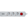 Удлинитель 3х1.8м с заземл. 16А IP20 61 455 NPE-USB01-03-180-ESC-3х1 2хUSB 2.1А 3х1 с выкл. Navigato