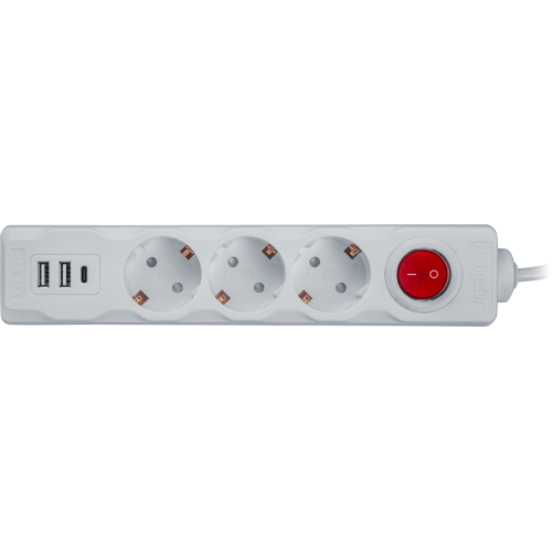 Удлинитель 3х1.8м с заземл. 16А IP20 61 455 NPE-USB01-03-180-ESC-3х1 2хUSB 2.1А 3х1 с выкл. Navigato