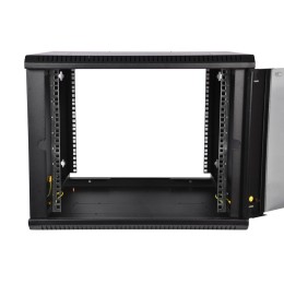 Шкаф коммутационный ШРН-Э-18.500-9005 18U 600х520мм передн. двер. стеклян. 50кг черн. ЦМО 1213968