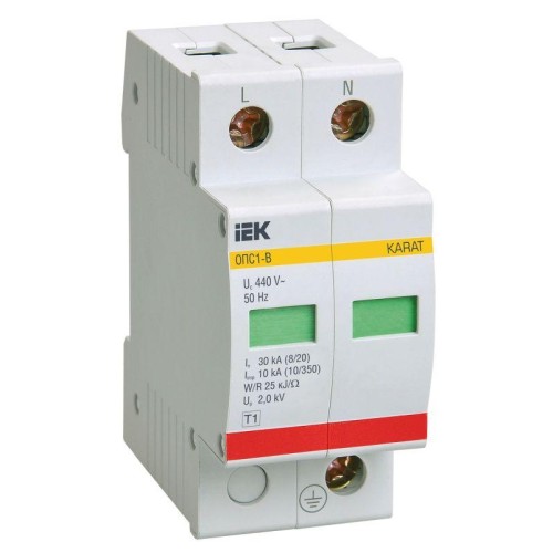 Ограничитель перенапряжения ОПС1-B 2P KARAT IEK MOP20-2-B