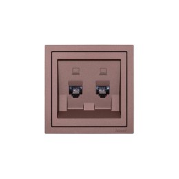 Розетка 2-мест. компьютерная СП ZIMA IP20 шоколад LEZARD 704-7388-141