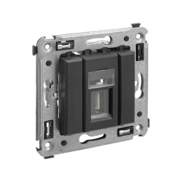 Розетка USB 2.0 1-м СП Avanti "Черный матовый" тип А-А DKC 4412403