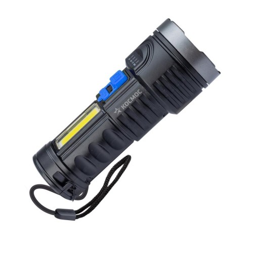 Фонарь аккумуляторный ручной LED 3Вт + COB 3Вт аккум. Li-ion 18650 1.2А.ч индикатор USB-шнур ABS-пла