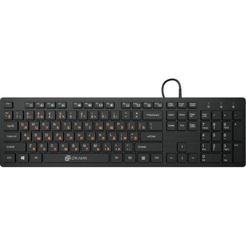 Клавиатура 520кв.мU черн./черн. USB slim Multimedia 520кв.мU ОКЛИК 1061587