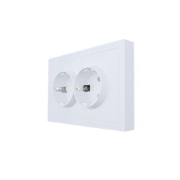 Розетка 2-мест. с/з СП ZIMA IP20 16А ПБТ безвинт. зажим бел. LEZARD 704-0200-127BQC