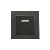 Выключатель 2-клав. с подсветкой Karea LINE STAR чер.Makel 86054023