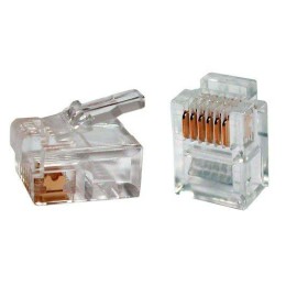 Разъем PLUG-6P6C-P-C2-100 телефонный RJ12 (6P6C) (уп.100шт) Hyperline 49378