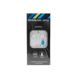 Наушники вкладыши с микрофоном ELX-WHP04-C01 проводные Lightning 1.2м коробка+бокс бел. ERGOLUX 1528