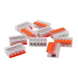 Клемма строительно-монтажная СМК 5 пр. до 4мм 32А 450 В 10шт V02-9W-221-415 оранж. Volsten 15236