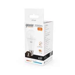 Лампа светодиодная Elementary 25Вт A70 грушевидная 3000К тепл. бел. E27 2000лм GAUSS 73215