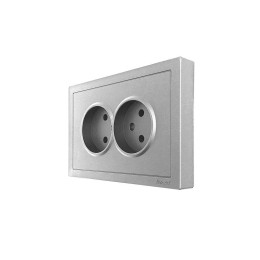 Розетка 2-мест. с/з СП ZIMA IP20 16А ПБТ безвинт. зажим сер. матов. LEZARD 704-7400-127BQC