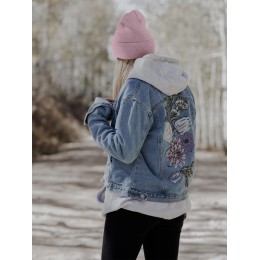 Шапка с фонариком 215х205х5 пастельно-роз. (фонарь 66х50х15мм снимается; аккум. 3.7В/200мА.ч) 3 режи