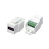 Вставка KJ1-USB-A2-SCRW-WH формата Keystone Jack USB 2.0 (Type A) под винт ROHS бел. Hyperline 25129
