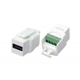 Вставка KJ1-USB-A2-SCRW-WH формата Keystone Jack USB 2.0 (Type A) под винт ROHS бел. Hyperline 25129