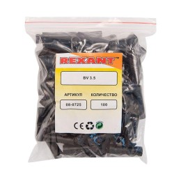 Гильза соединительная изолированная СГИ L-26мм 2.5-4кв.мм BV3.5 черн. (уп.100шт) Rexant 08-0725