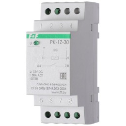 Реле промежуточное PK-1Z-30 (монтаж на DIN-рейке 35мм 12В DC 30А 1Z IP20) F&F EA06.001.018