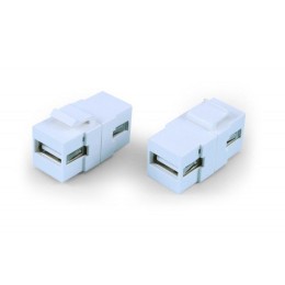 Вставка KJ1-USB-A2-WH формата Keystone Jack с прох. адапт. USB 2.0 (Type A) ROHS бел. Hyperline 2471