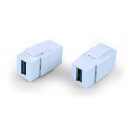 Вставка KJ1-USB-A3-WH формата Keystone Jack с прох. адапт. USB 3.0 (Type A) ROHS бел. Hyperline 2471