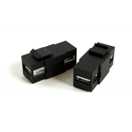 Вставка KJ1-USB-A2-BK формата Keystone Jack с прох. адапт. USB 2.0 (Type A) ROHS черн. Hyperline 251