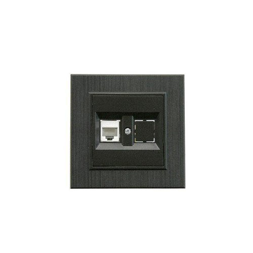 Розетка компьютерная CAT 5+гнездо Karea LINE STAR чер. Makel 86054035