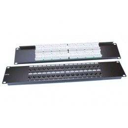 Патч-панель 19дюйм 2U кат.5E 32 порта RJ45 Dual IDC ROHS PP3-19-32-8P8C-C5E-110D черн. Hyperline 246
