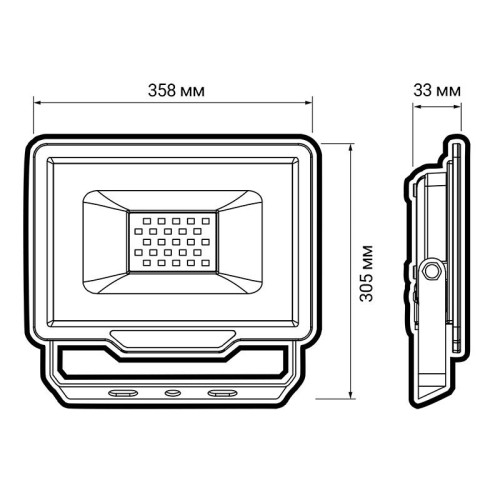 Прожектор светодиодный PFL-C3 200Вт 6500К IP65 ДО с клапаном закален. прозр. стекло Pro JazzWay 5023