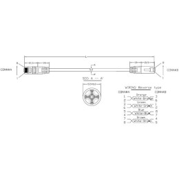 Патч-корд реверсивный кат.5E U/UTP LSZH PC-LPM-UTP-RJ45-REV-RJ45-C5e-10M-LSZH-GY 10м сер. Hyperline