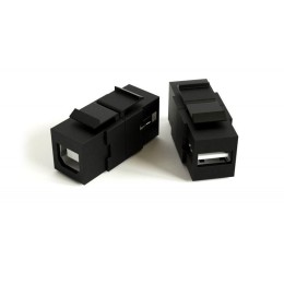 Вставка KJ1-USB-A-B2-BK формата Keystone Jack с прох. адапт. USB 2.0 (Type A-B) ROHS черн. Hyperline
