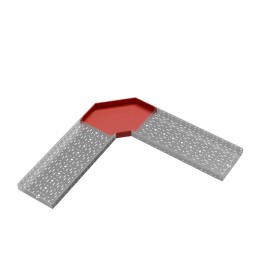 Угол для лотка горизонтальный 90град. 400х80 сталь 1мм "ПЛЮС" GLplus90-80-400 HD КМ PL1364