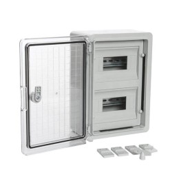 Корпус пластиковый распределительный ЩРН-18 IP65 прозр. дверь 350х250х150 Промрукав PR08.26502