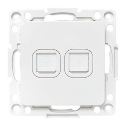 Розетка компьютерная 2-м Стокгольм RJ-45 механизм бел. EKF EYK02-035-10