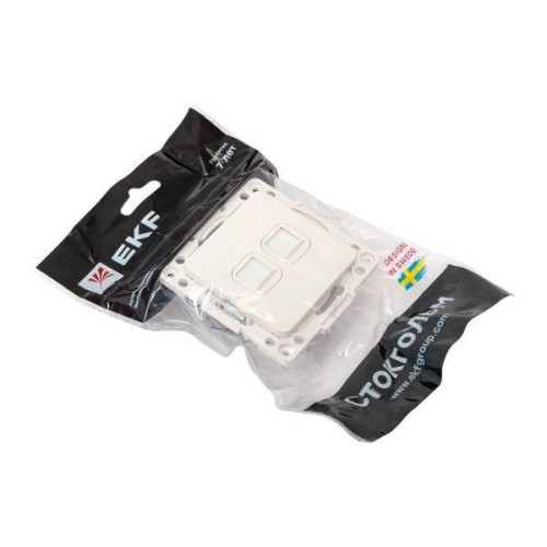 Розетка компьютерная 2-м Стокгольм RJ-45 механизм бел. EKF EYK02-035-10
