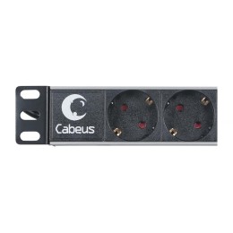 Блок розеток 9-м PDU-9P-2EU 16А горизонт. немецк. стандарт для 19дюйм шкафов без выкл. шнур 2м алюм.