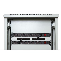 Блок розеток 9-м PDU-9P-2IEC 10А горизонт. евростандарт для 19дюйм шкафов без выкл. вилка IEC 320 C1