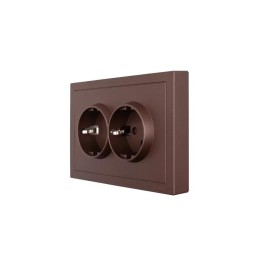 Розетка 2-мест. с/з СП ZIMA IP20 16А ПБТ безвинт. зажим шоколад LEZARD 704-7300-127BQC
