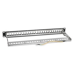 Патч-панель модульная PLB-24-SH 19дюйм 1U 24 порта для экранир. модулей с задним кабельн. организато