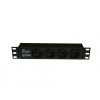 Блок розеток SHE10-4SH-IEC 10дюйм 250В 1U 16А 4 розетки Schuko алюм. корпус разъем IEC 60320 C14 Hyp