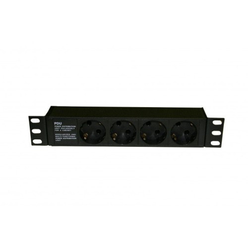 Блок розеток SHE10-4SH-IEC 10дюйм 250В 1U 16А 4 розетки Schuko алюм. корпус разъем IEC 60320 C14 Hyp