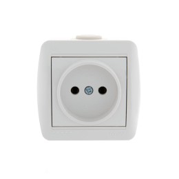 Розетка 1-м ОП Nata 16А IP20 без заземл. керамика бел. LEZARD 710-0200-121